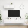 Stylish 3-Piece White Engineered Wood TV Cabinets