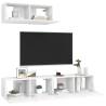 Stylish 3-Piece White Engineered Wood TV Cabinets