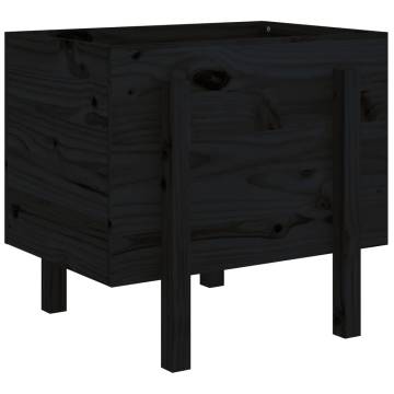 Garden Planter Black 62x50x57 cm Solid Wood Pine - Hipomarket