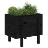 Garden Planter Black 62x50x57 cm Solid Wood Pine - Hipomarket