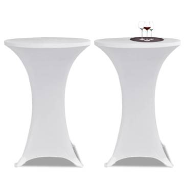 White Stretch Standing Table Cover Ø80 cm - 4 pcs | Hipomarket