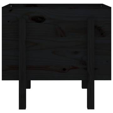 Garden Planter Black 62x50x57 cm Solid Wood Pine - Hipomarket