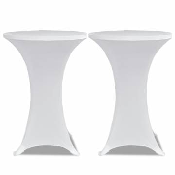 White Stretch Standing Table Cover Ø80 cm - 4 pcs | Hipomarket