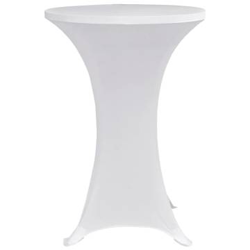 White Stretch Standing Table Cover Ø80 cm - 4 pcs | Hipomarket