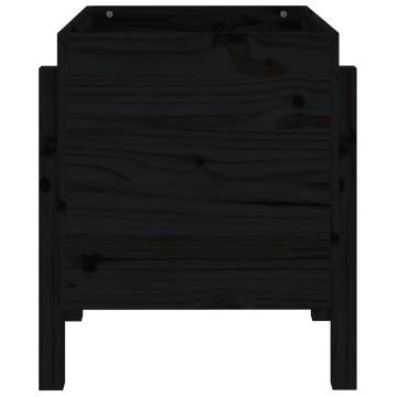 Garden Planter Black 62x50x57 cm Solid Wood Pine - Hipomarket