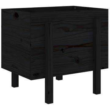 Garden Planter Black 62x50x57 cm Solid Wood Pine - Hipomarket