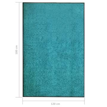 Washable Cyan Doormat 120x180 cm - Durable & Non-Slip