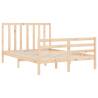 Double Solid Wood Bed Frame with Headboard | HipoMarket