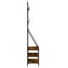 Clothes Rack with Shoe Storage in Smoked Oak - Stylish & Compact