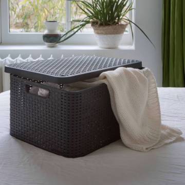 Curver Style Storage Boxes with Lid - 3 pcs Anthracite