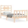 Single Solid Wood Bed Frame with Headboard | Hipomarket