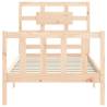 Single Solid Wood Bed Frame with Headboard | Hipomarket