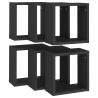 Wall Cube Shelves 6 pcs Black 30x15x30 cm - Stylish Storage