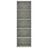 5-Tier Book Cabinet in Concrete Grey - Stylish Storage Solution