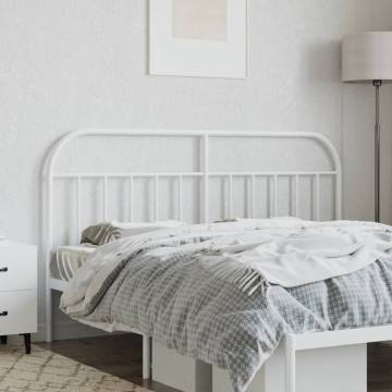 Stylish White Metal Headboard 135 cm for Any Bedroom