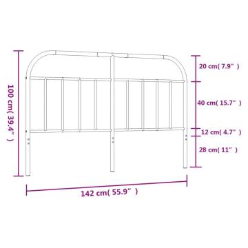 Stylish White Metal Headboard 135 cm for Any Bedroom