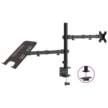 Adjustable Black Steel Monitor Mount | VESA 75/100 mm