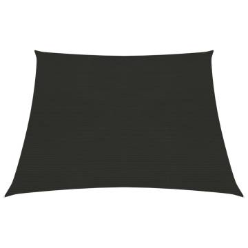 Sunshade Sail 160 g/m² Black 3x4 m | HDPE UV Protection