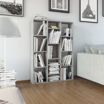 Room Divider & Book Cabinet in Concrete Grey - 100x24x140 cm