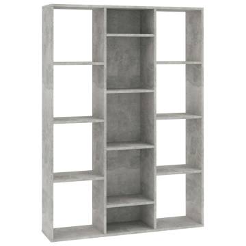 Room Divider & Book Cabinet in Concrete Grey - 100x24x140 cm