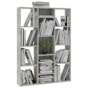 Room Divider & Book Cabinet in Concrete Grey - 100x24x140 cm