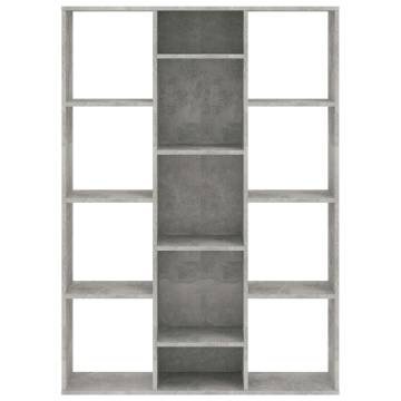 Room Divider & Book Cabinet in Concrete Grey - 100x24x140 cm