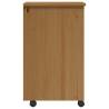 Rolling Cabinet with Drawers - MOSS Honey Brown Solid Wood