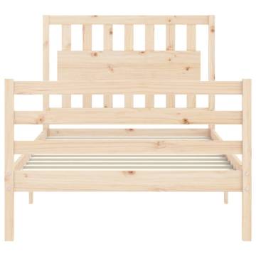 Solid Wood Bed Frame with Headboard - 100x200 cm | Hipomarket