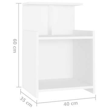 Stylish Bed Cabinet White 40x35x60 cm - Durable Design