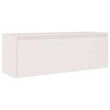 Wall Cabinet White 100x30x35 cm - Solid Pine Wood | HipoMarket