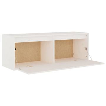 Wall Cabinet White 100x30x35 cm - Solid Pine Wood | HipoMarket