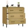 OSLO Sideboard with 3 Drawers Brown | Solid Wood 77x40x79.5 cm