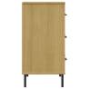 OSLO Sideboard with 3 Drawers Brown | Solid Wood 77x40x79.5 cm