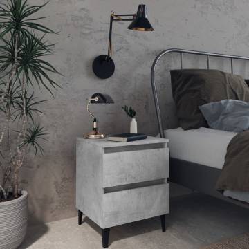 Chic Concrete Grey Bed Cabinets - 2 pcs | Hipomarket UK