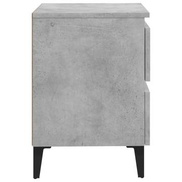 Chic Concrete Grey Bed Cabinets - 2 pcs | Hipomarket UK