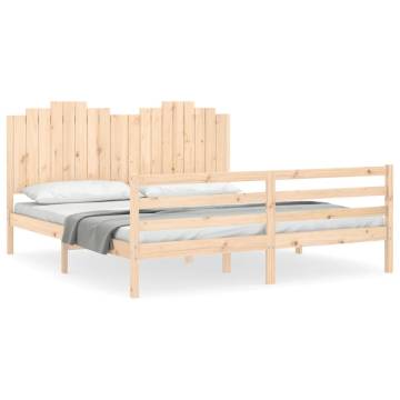 Super King Size Solid Wood Bed Frame with Headboard