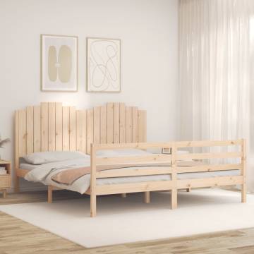 Super King Size Solid Wood Bed Frame with Headboard