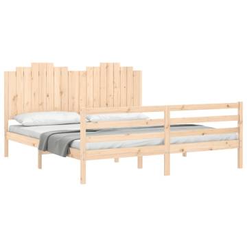 Super King Size Solid Wood Bed Frame with Headboard