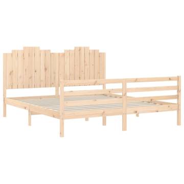 Super King Size Solid Wood Bed Frame with Headboard