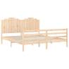 Super King Size Solid Wood Bed Frame with Headboard