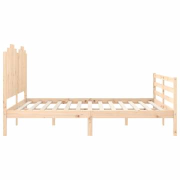 Super King Size Solid Wood Bed Frame with Headboard