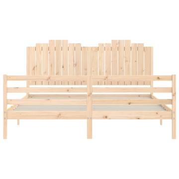 Super King Size Solid Wood Bed Frame with Headboard