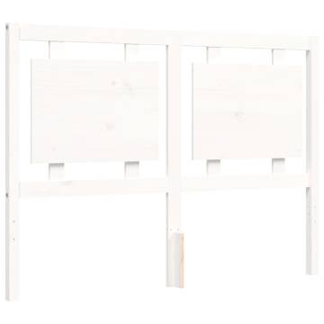 White Bed Frame with Headboard - 120x200 cm Solid Wood