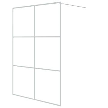 Walk-in Shower Wall White 140x195 cm Clear ESG Glass