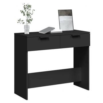 Stylish Black Console Table | Engineered Wood - 90x36x75 cm