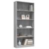 5-Tier Grey Sonoma Book Cabinet | Stylish Storage Solution