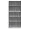 5-Tier Grey Sonoma Book Cabinet | Stylish Storage Solution