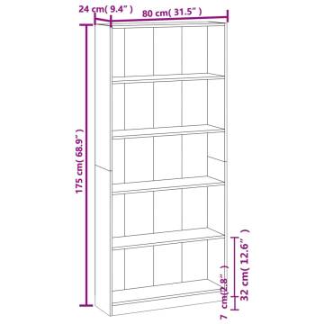 5-Tier Grey Sonoma Book Cabinet | Stylish Storage Solution