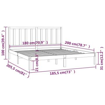 Solid Pine Bed Frame 180x200 cm - Super King Size