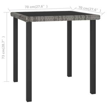 Garden Dining Table Grey 70x70cm - Durable & Stylish